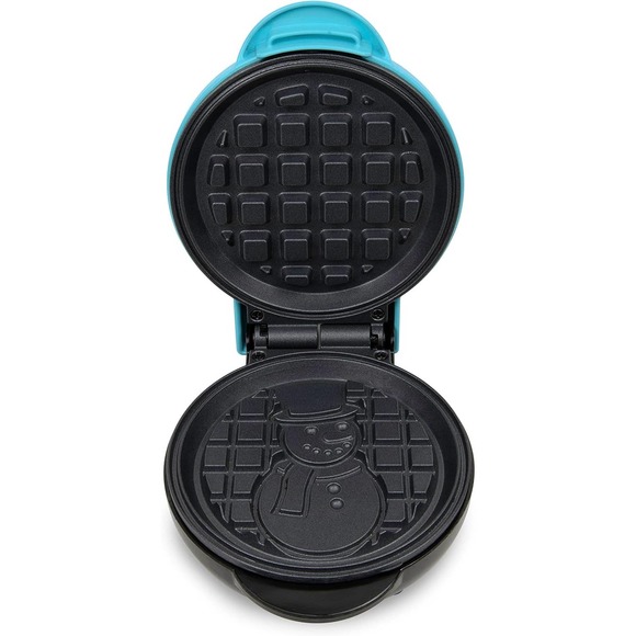 NIB-My Mini Snowman Waffle-Sandwich-Cookies Maker Blue Limited Edition - Picture 7 of 7